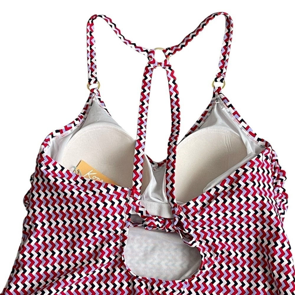 Kona Sol One Piece Chevron Swimsuit Women’s Plus Size 20 Multicolor Strappy - Picture 7 of 10
